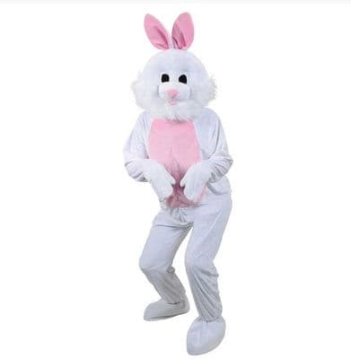 Easter Bunny White Rabbit Adult Animal Mascot Fancy Dress