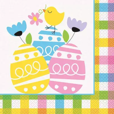 Easter Colourful Plaid Party Supplies and Tableware