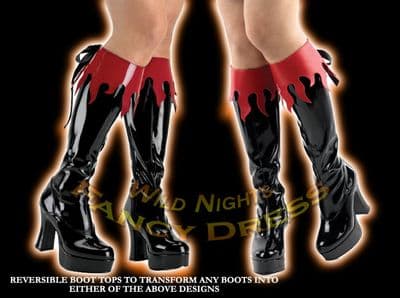 Fancy Dress 2-Sided Boot Cuffs Shining / Red Devil