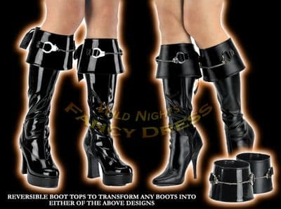 Fancy Dress Accessories 2-Sided Boot Cuffs Police