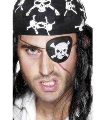 FANCY DRESS ACCESSORIES # PIRATE EYEPATCH BLACK / WHITE