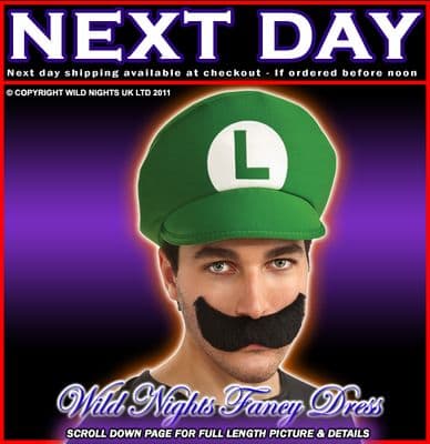 FANCY DRESS ACCESSORIES ~ SUPER MARIO - LUIGI HAT & TASH KIT