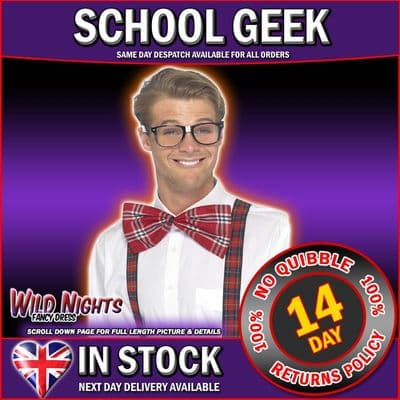 FANCY DRESS ACCESSORY # ADULT INSTANT SCHOOL GEEK DRESS UP KIT