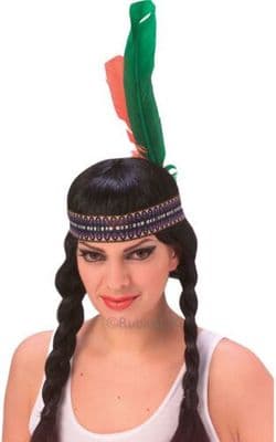 Fancy Dress Accessory - Indian Headdress With 2 Quills