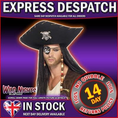 FANCY DRESS ACCESSORY # PIRATE EYEPATCH WITH COLOURED SKULL AND CROSSBONES