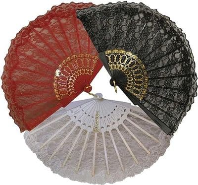 Fancy Dress Black Lace Spanish Fan