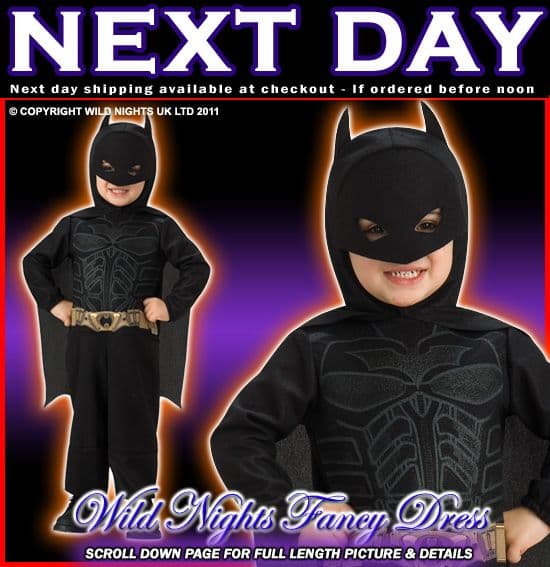 FANCY DRESS ~ BOYS DARK KNIGHT BATMAN INF 6-12 MONTH