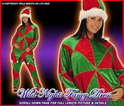 FANCY DRESS COSTUME ADULT DLX HARLEQUIN JESTER MED/LG