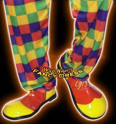 FANCY DRESS COSTUME # CLOWN SHOES RED / YELLOW