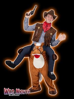 FANCY DRESS COSTUME COMEDY CARRY ME PARTY MASCOT ONE SIZE: BROWN HORSE