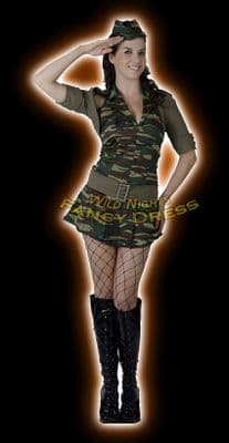 FANCY DRESS COSTUME - FUN SEXY ARMY LADY