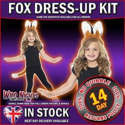 FANCY DRESS COSTUME KIT # KIDS FOX KIT WITH EARS & TAIL