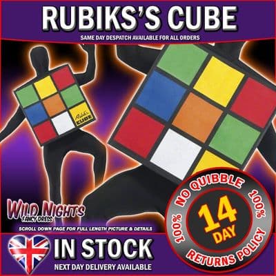 FANCY DRESS COSTUME ~ RUBIKS CUBE UNISEX