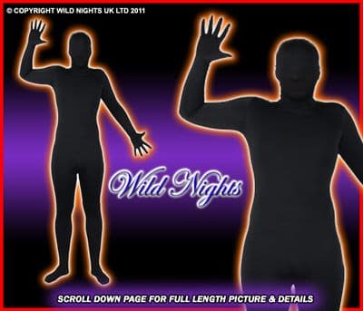 FANCY DRESS COSTUME SKINZ LYCRA BOBDYSUIT BLACK