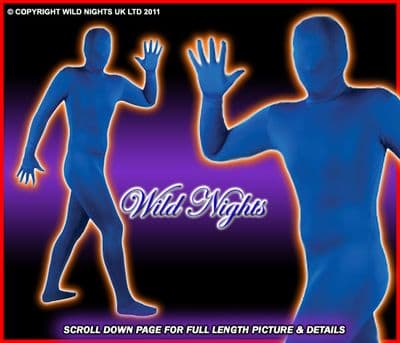 FANCY DRESS COSTUME SKINZ LYCRA BODYSUIT BLUE