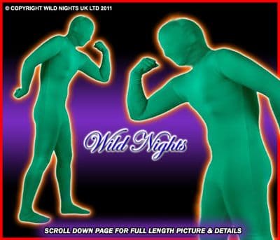 FANCY DRESS COSTUME SKINZ LYCRA BODYSUIT GREEN
