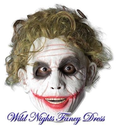 FANCY DRESS ~ DLX LATEX DARK KNIGHT BATMAN JOKER MASK