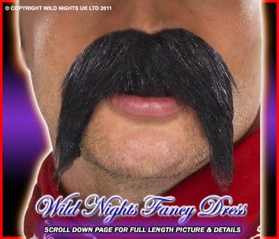 FANCY DRESS # GRINGO MEXICAN MAN BUSHY TASH BLACK