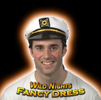 FANCY DRESS HAT # CAPTAINS / SAILORS CAP WHITE / GOLD