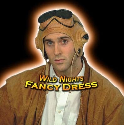 FANCY DRESS HAT # DELUXE BIGGLES STYLE FLYING HELMET