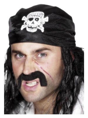 FANCY DRESS HAT # PIRATE SINGLE JOLLY ROGER BANDANA