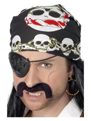 FANCY DRESS HAT # PIRATE SKULL / CROSSBONES BANDANA
