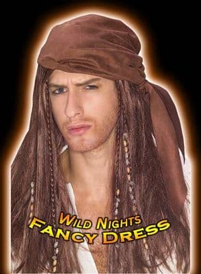 FANCY DRESS WIG ~ GENTS CARIBBEAN PIRATE WIG