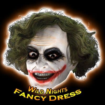 FANCY DRESS WIG / MASK ~ DELUXE DARK KNIGHT JOKER MASK
