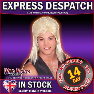 FANCY DRESS WIG ~  MENS MULLET WIG BLONDE