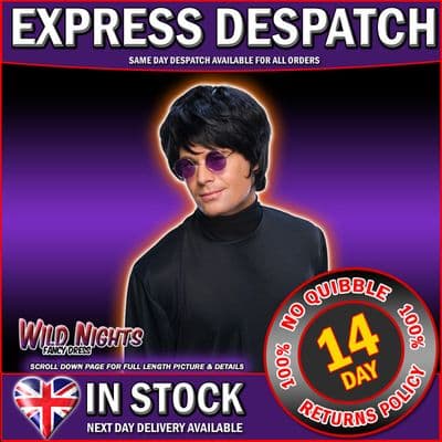 FANCY DRESS WIG ~ MENS POP STAR WIG BLACK