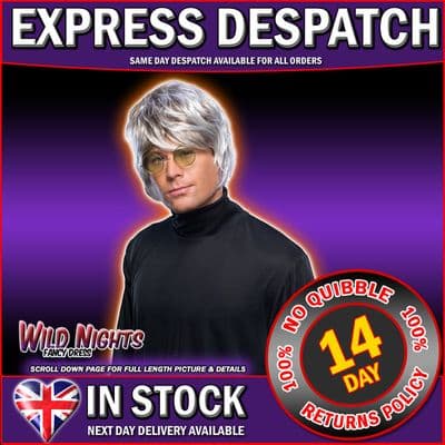 FANCY DRESS WIG ~ MENS POP STAR WIG GREY