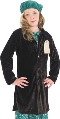 Girls 1940's Evacuee with Coat