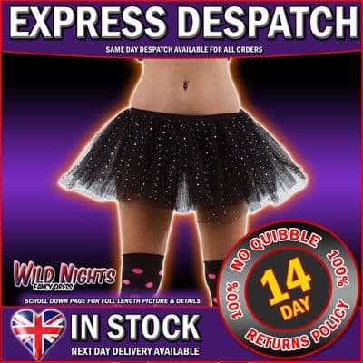 GIRLS BLACK TUTU WITH SEQUINS