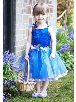 Girls Blue Flower Fairy Dress