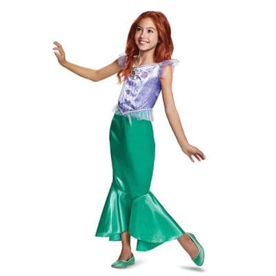 Girls Disney Princess Ariel Costume Little Mermaid Fancy Dress Outfit Kids