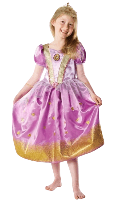 Girls Disney Princess Glitter Rapunzel Fancy Dress Costume Girls Disney Princess Glitter Rapunzel Fancy Dress Costume