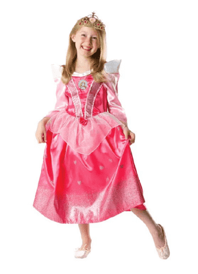 Girls Disney Princess Glitter Sleeping Beauty Costume