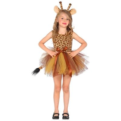 Girls Giraffe Costume Set  Animal Fancy Dress Tutu Outfit Kids