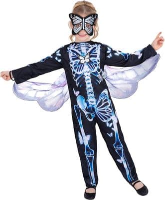 Girls Halloween Butterfly Skeleton Costume