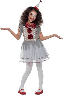 Girls Halloween Vintage Clown Girl Costume