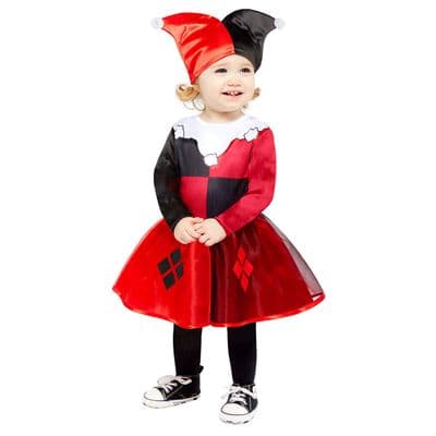 Girls Harley Quinn Toddler DC Universe Fancy Dress Costume Official