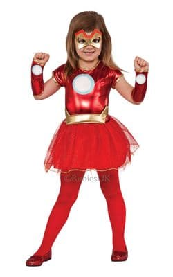 Girls Iron Man Costume Tutu Dress Superhero Fancy Dress Outfit
