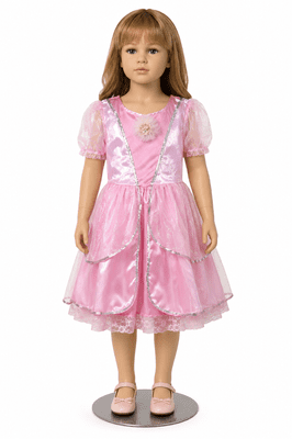 Girls Miss Fantasy Princess Costume Pink Small Child Dress-Up Fairy Tale Outfit