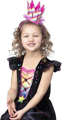 Girls Rainbow Glitter Crown Headband