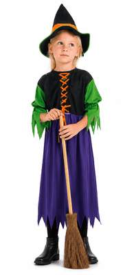 Girls Storybook Witch Costume Toddler Age 2-3 Halloween Fancy Dress Outfit