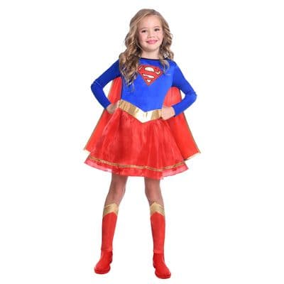 Girls Supergirl Fancy Dress Costume