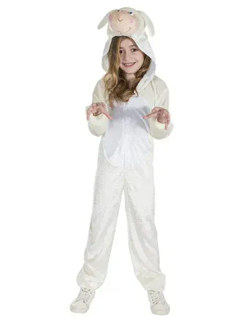 Girls White Lamb Costume