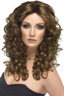 Glamour Wig Long Brown and Curly