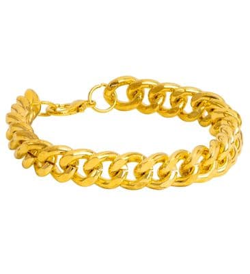 Gold Chunky Chain Bracelet Hip Hop Rapper 80s 90s Fancy Dress Jewellery Adult