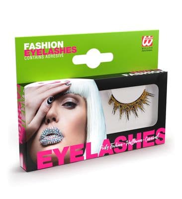 Gold False Eyelashes Set with Bottle Glue  Glamorous Multi-Theme Accessory